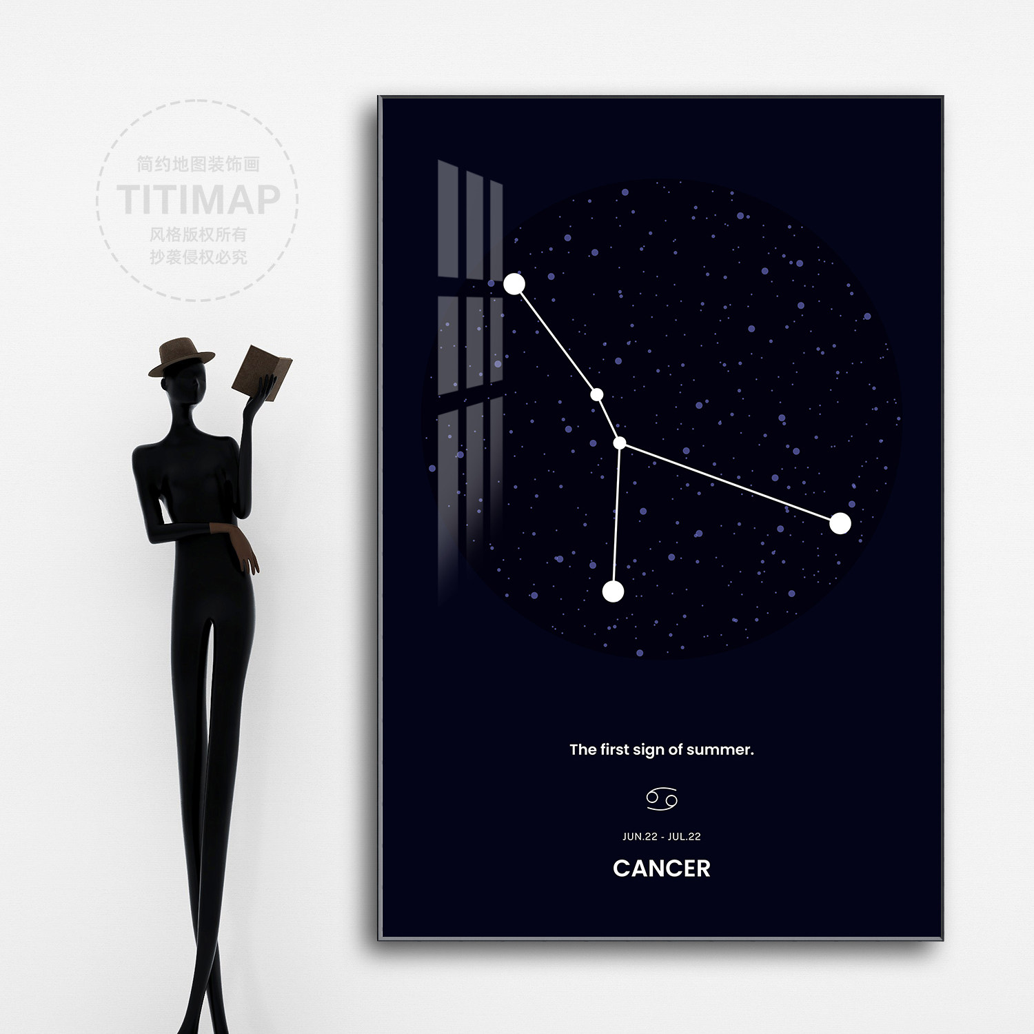 TITIMAP十二星座装饰画系列客厅沙发背景墙挂画卧室玄关餐厅油布