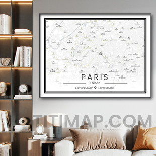 北欧城市地图装饰画西雅图客厅餐厅挂画布里斯班悉尼新款艺术墙画