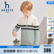 中大童拼色半高领针织衫 新品 男童线衣秋季 hazzys哈吉斯童装