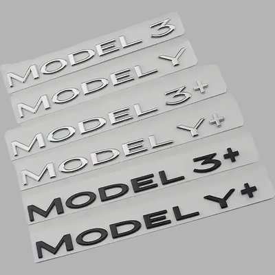 适用特斯拉Model3y原车标志贴加号黑色车标英文字母车贴尾门标志