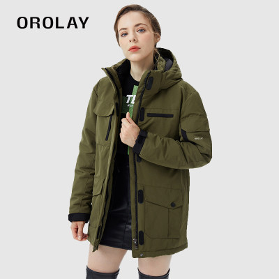 OROLAY工装口袋加厚防风羽绒服