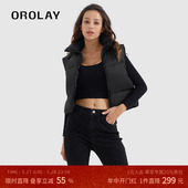 新款 OROLAY欧绒莱23年冬季 白鸭绒轻薄保暖女士外套羽绒服背心 修身