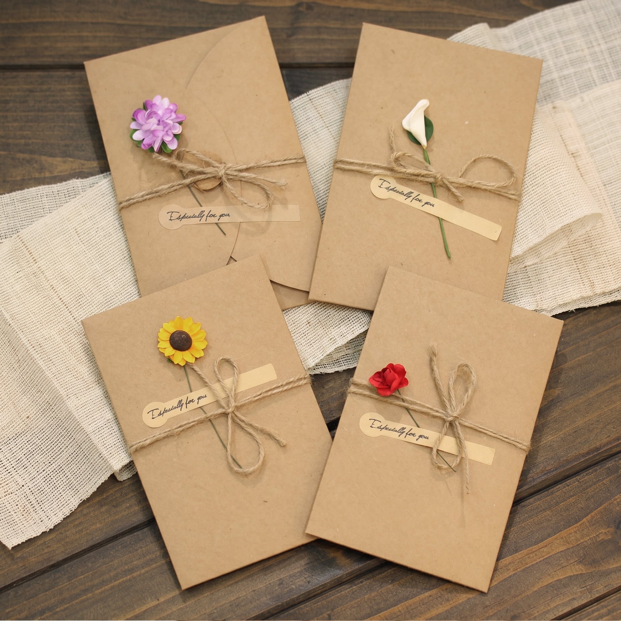 520贺卡高级感送女友表白创意生日浪漫复古牛皮纸小卡片信封礼物