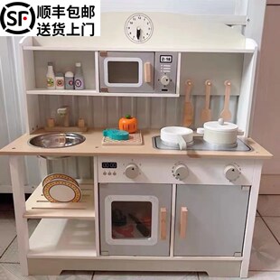 新款 6岁 儿童过家家厨房玩具木质仿真做饭煮饭厨具木制女孩3 日式