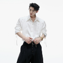 立体褶皱设计感衫 小众亮丝飘带珍珠点缀衬衫 衣 CulturE月影 ArguE