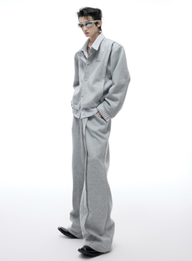 ArguE CulturE条纹衬衫假两件拼接开衫卫衣套装翻领简约薄款外套