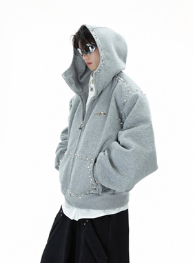 ArguE CulturE25ss春秋小众珍珠设计感连帽卫衣重工宽松开衫外套