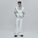 CulturE 薄款 秋冬小众条纹衬衫 卫衣套装 外套 假两件拼接开衫 ArguE