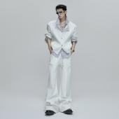 薄款 ArguE 外套 假两件拼接开衫 卫衣套装 CulturE 秋冬小众条纹衬衫