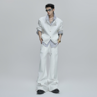 ArguE CulturE 秋冬小众条纹衬衫假两件拼接开衫卫衣套装薄款外套