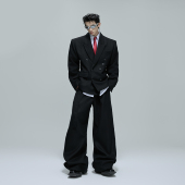 外套贵气珍珠点缀西服套装 ArguE CulturE华夫格肌理收腰廓形西装