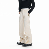 ArguE 男 微喇金属拉链长裤 CulturE刺咒 荊棘骨纹图腾刺绣直筒裤