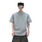 boxy版 ArguE CulturE小众解构褶皱设计感正肩短袖 型冰感纯色T恤