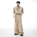 CulturE绫韵 坑纹垂感阔腿裤 飘带领巾设计垫肩长袖 套装 衬衫 ArguE