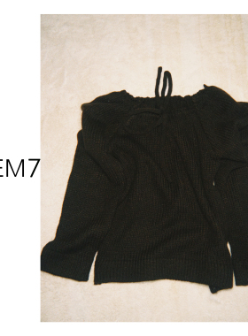 NEM7 2026 春夏毛织编织一字肩方领‘两穿’中袖复古上衣