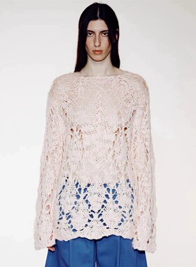 NEM7 韩素希/金泰妍同款镂空针织毛衣慵懒风舒适复古羊毛衫