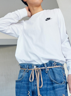 Nike耐克新款男子圆领纯棉T恤纯棉长袖卫衣衫AR5193-100