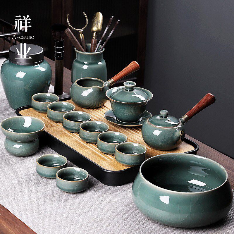 祥业哥窑茶具套装家用客厅办公室会客用高端功夫茶杯高级泡茶壶怎么看?