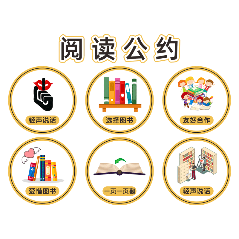 阅览室图书馆文化标语布置装饰