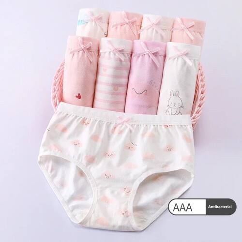 4 Pcs/Lot Girls Underwear Soft Cotton Panties Girls Teens Un