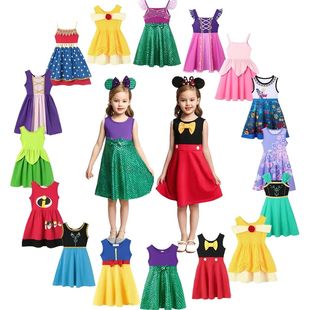 2025 Girl Summer Princess Dress Clothing Rapunzel Elsa Anna