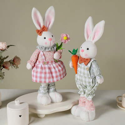 Easter Long Legs Standing Telescopic Rabbit Dwarf Doll Egg T