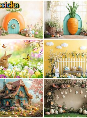 Mocsicka Easter Decor Background Photography Flower Egg Rabb
