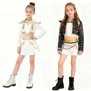 Kids Kpop Idol Huntrix Rumi Cosplay Costume Black And Gold U