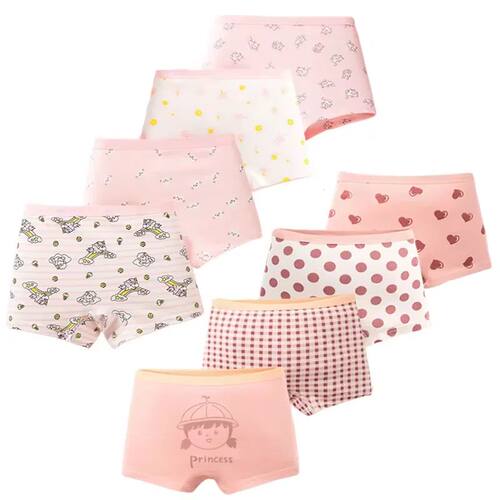 Multipack Cotton Girl Boxer Brief Cute Rainbow Pattern Dot G