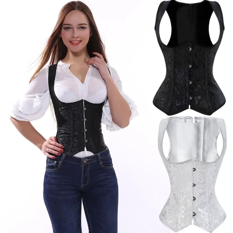 Underbust Corset for Women Sexy Shoulder Strap Bustier Top V