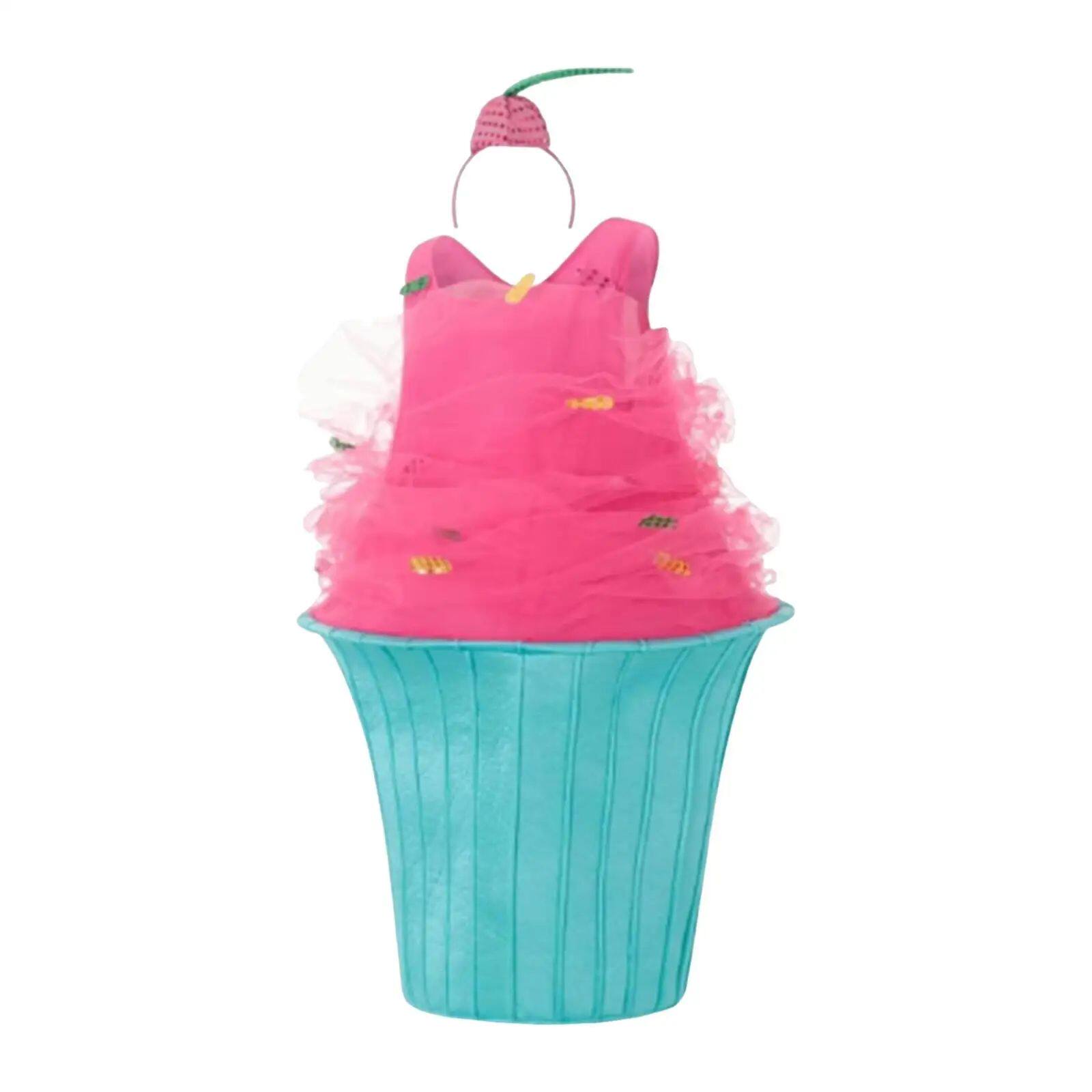 Cupcake Costume Funny Dessert Dress Cosplay Skirt Outfit wit图片