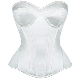 Women Victorian Bustiers Corset Overbust Top White Lace