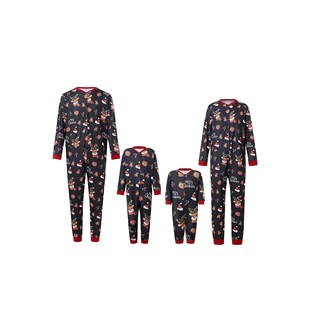 Christmas Family Matching Pajamas Set with Reindeer and Sant