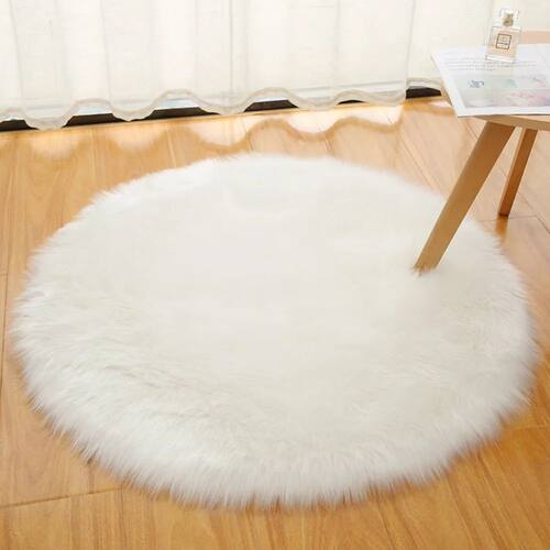 Soft 30/50/70cm Round Carpet Round Long Bedside Rug Fur Arti