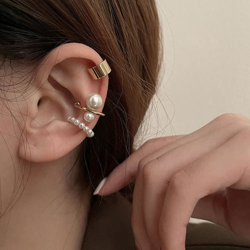 Set Ear Clip Niche Elegant Simple Ear Holes Earrings Cool Su