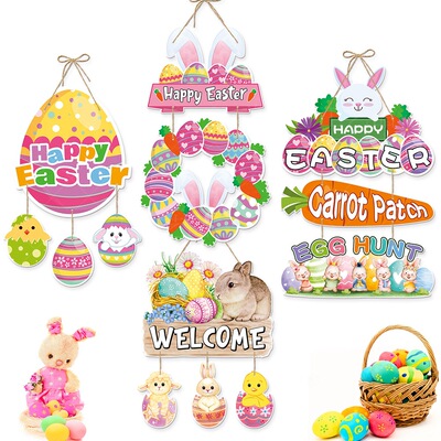 Easter Decorative Door Hanging Happy Easter Hanging Bunny Ca