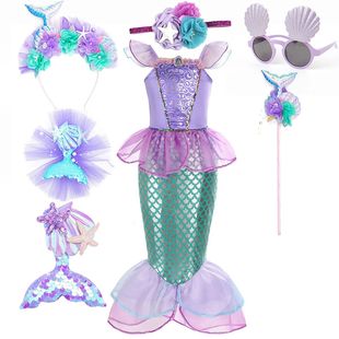 Disney Little Mermaid Ariel Princess Costume Summer Purple D