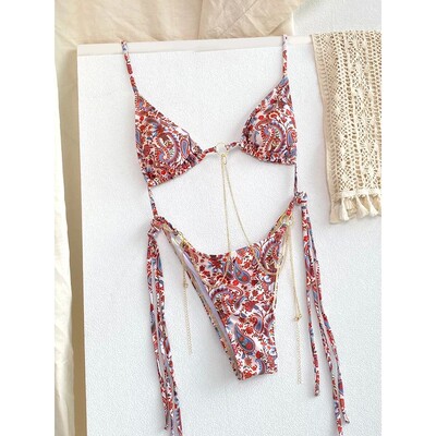 Sexy Triangle Cha Bikini Sets Micro Thongs Swimsuit Women Ba