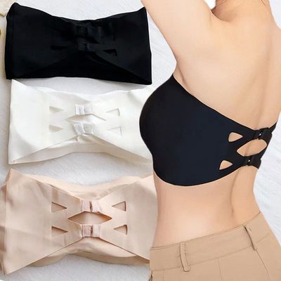 Ice Silk Strapless Bra Girls Seamless Crop Tube Top Bralette
