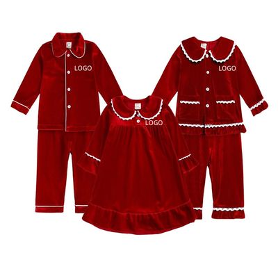 2025 Custom Kids Pajamas Christmas Children Boy Clothes Red