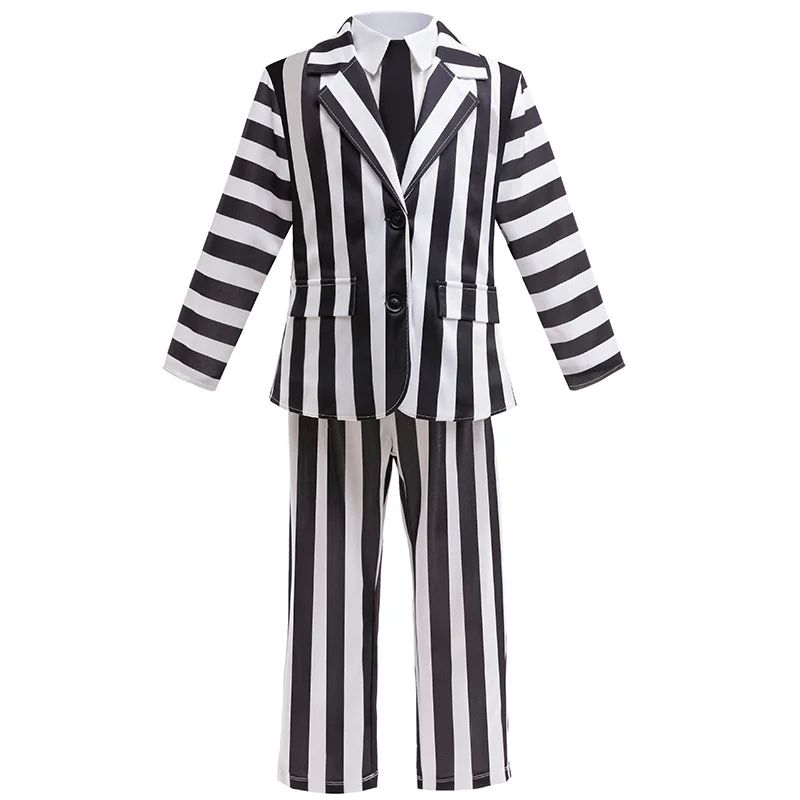 Dashing Suit Cosplay Costume Boys Girls Black and White Stri