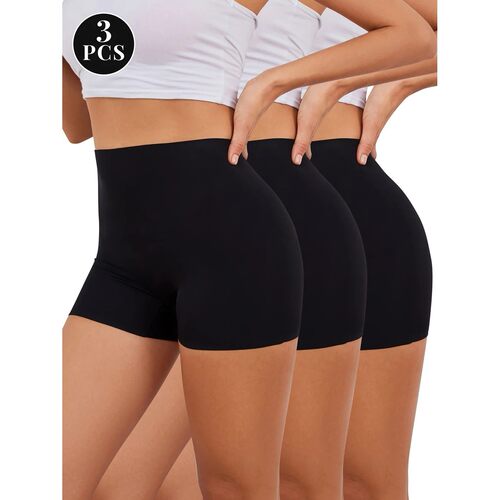 3Pcs Basic Solid Womens Tight Shorts Summer Comfortable Soft