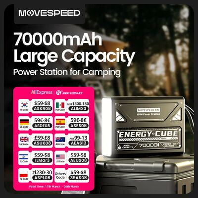 Large Capacity Power Bank 100W Charge External Battery w/ Fl