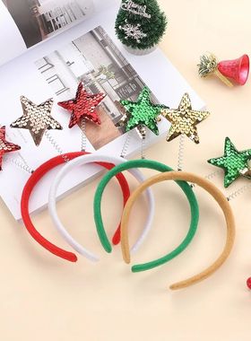 Christmas Pentagram Headband Santa Claus Snowman Cute Headba