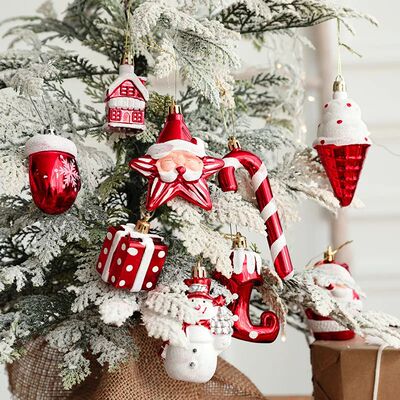 2pcs/set Christmas Red Lollipop Candy Cane Pendant Xmas Tree
