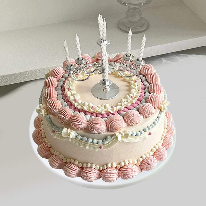 仿真蛋糕模型韩式复古裱花烛台可定制橱窗塑胶假样品网红拍照道具,家居饰品,仿真水果,淘宝优惠券,粉丝福利购,淘宝优惠卷
