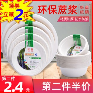 一次性碗筷套装家用勺子筷子环保可降解盘子纸盘纸碗餐盘野餐餐具