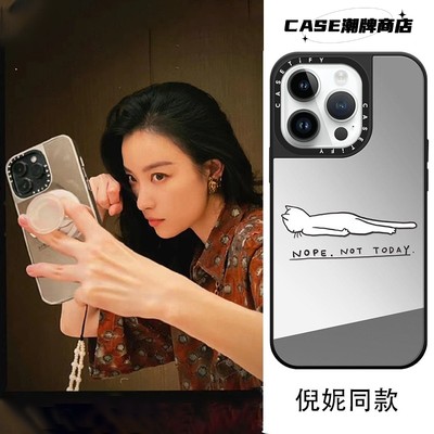 CASE联名倪妮明星同款Lim Heng Swee猫咪14Pro适用iPhone13ProMax苹果12陈麦艺术家11防摔保护套15手机壳个性