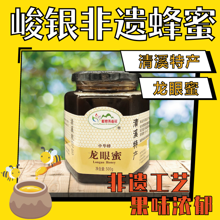 峻银非遗蜂蜜 龙眼蜜 农家自产纯正天然 500ml