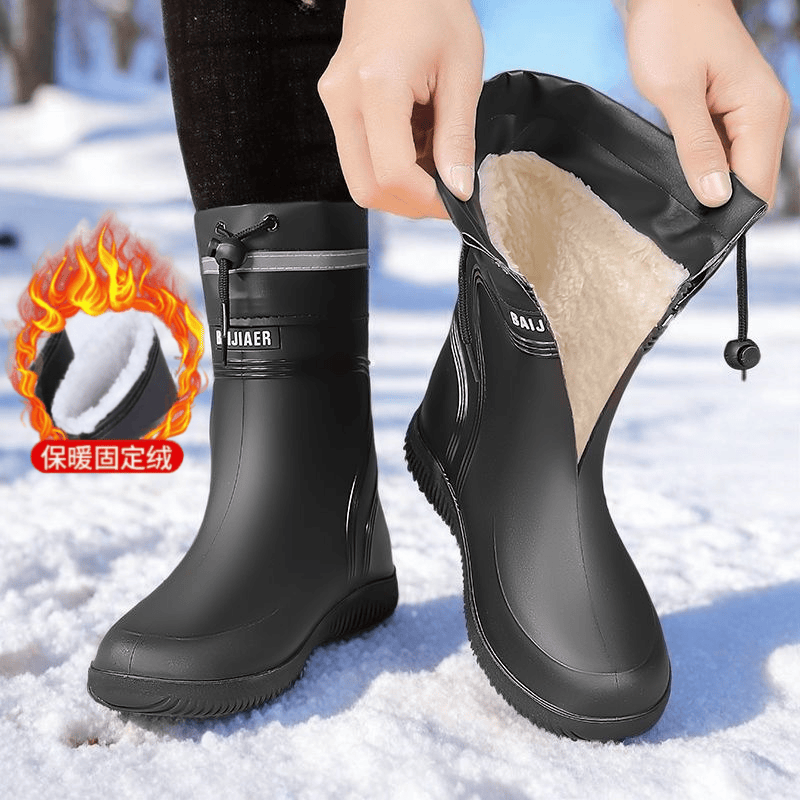 德国品质雨鞋男女款收口冬季加绒保暖一体雨靴短筒防水鞋水靴防滑